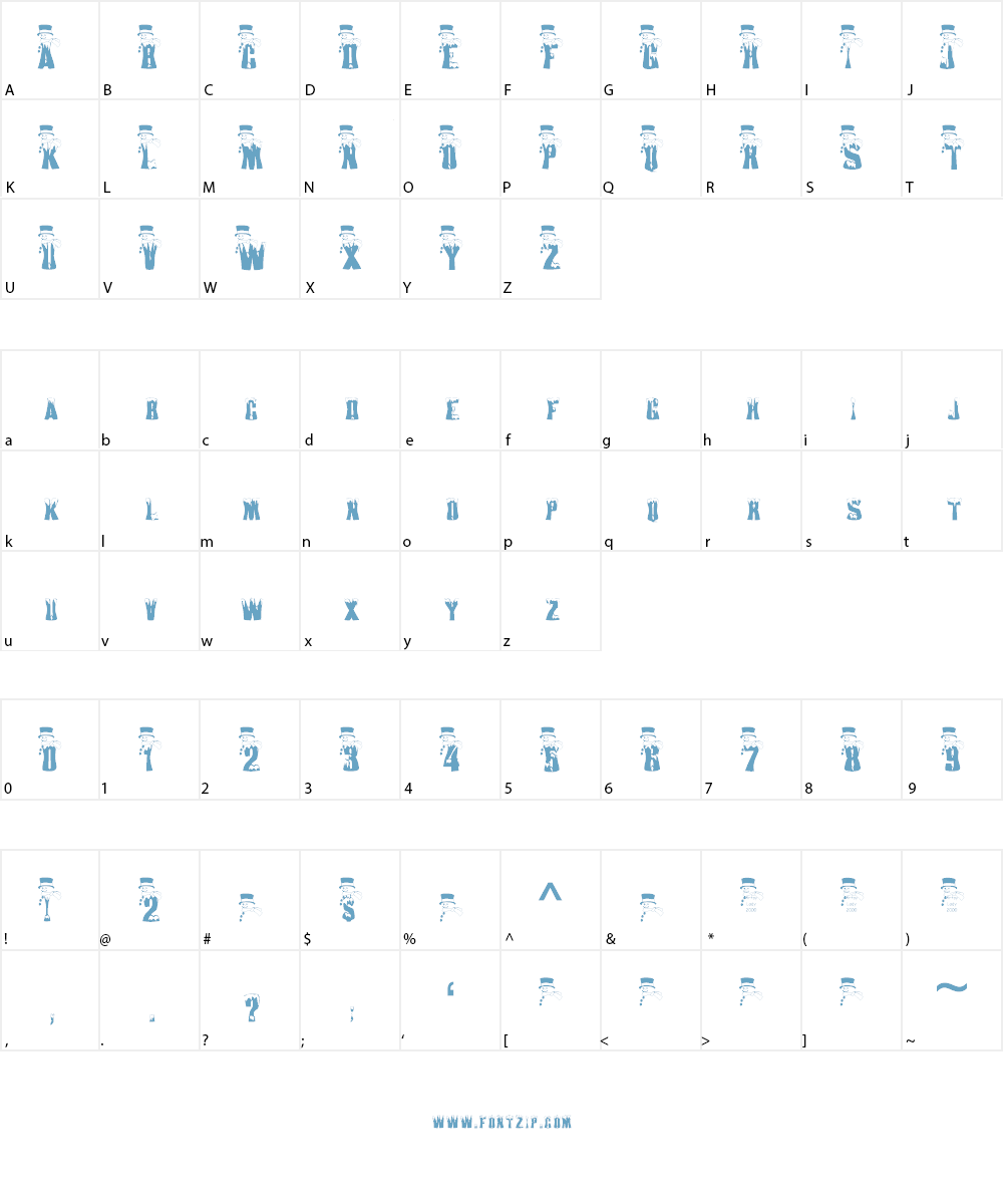 Snowmen Font Character